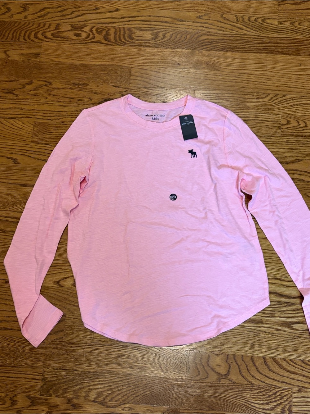 abercrombie kids Light Pink Long Sleeve Tee with Logo